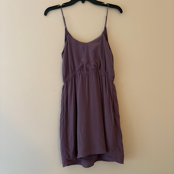 Wilfred 100% Silk Lilac Slip Dress | Size XS | Aritzia Lined Spaghetti Strap - Picture 2 of 4